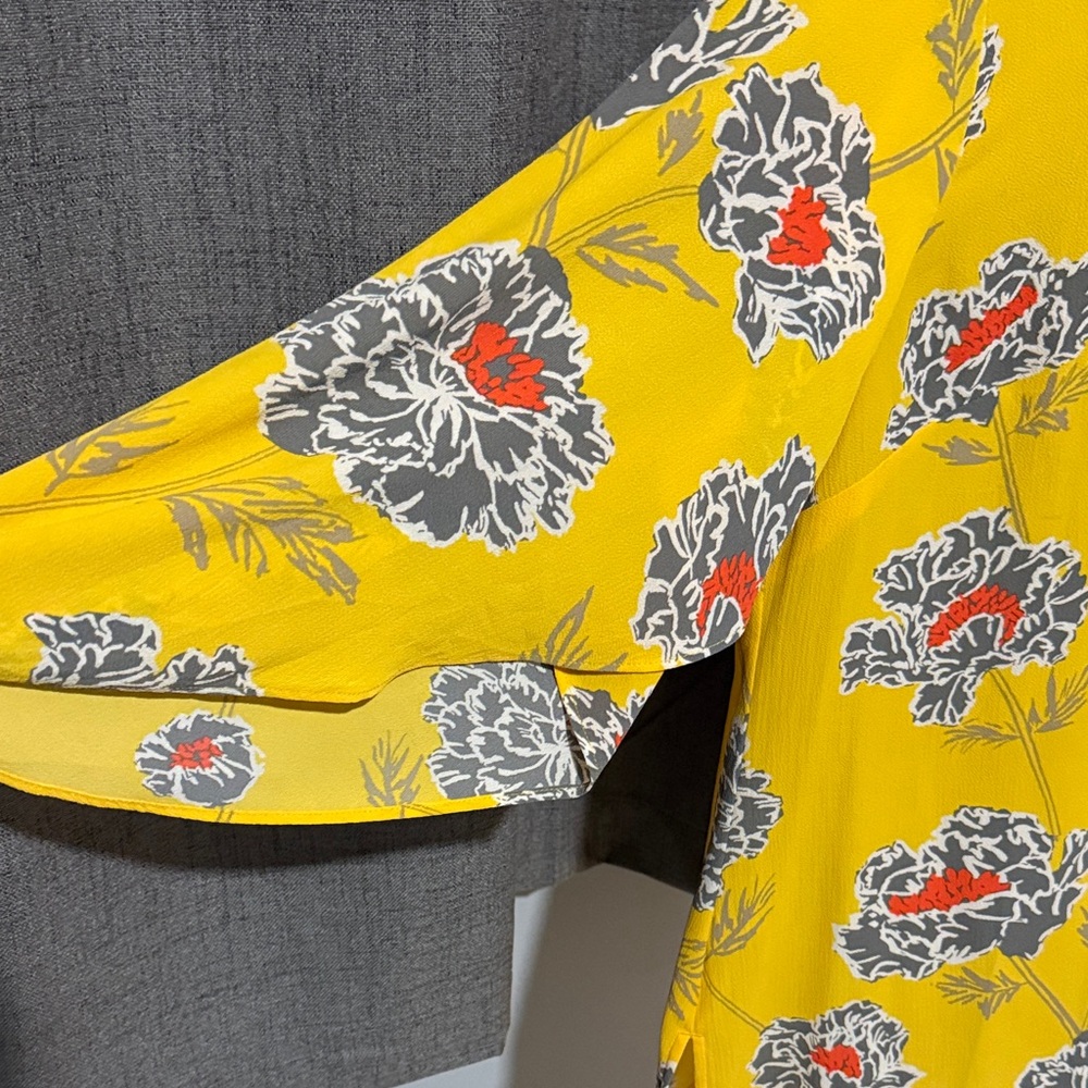 Banana Republic Yellow Floral Long Sleeve Top - Picture 8 of 9